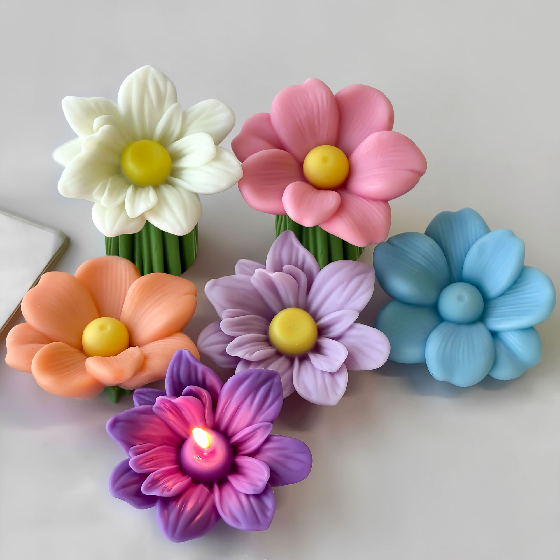 Soap Making Scents - DIY 花アロマキャンドルシリコーン型手作りキャンディーチョコレートベーキングモールド石鹸キャンドル作成用品