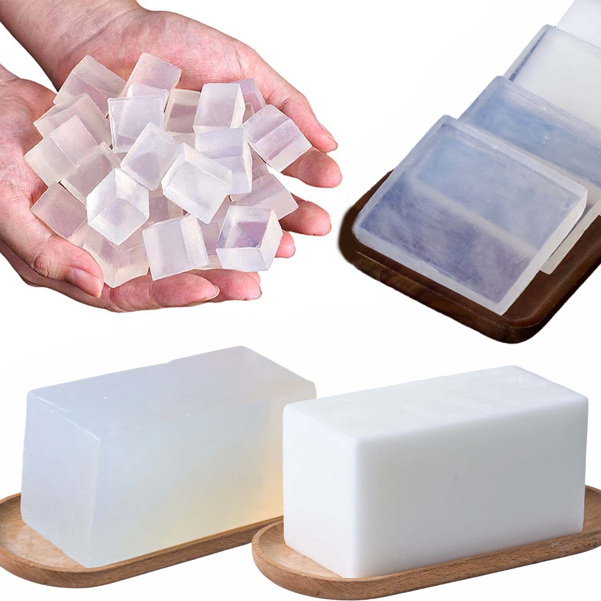 Soap Making Glycerin - 1000g グリセリン石鹸ベース DIY 手作り石鹸ベース 透明 ホワイト