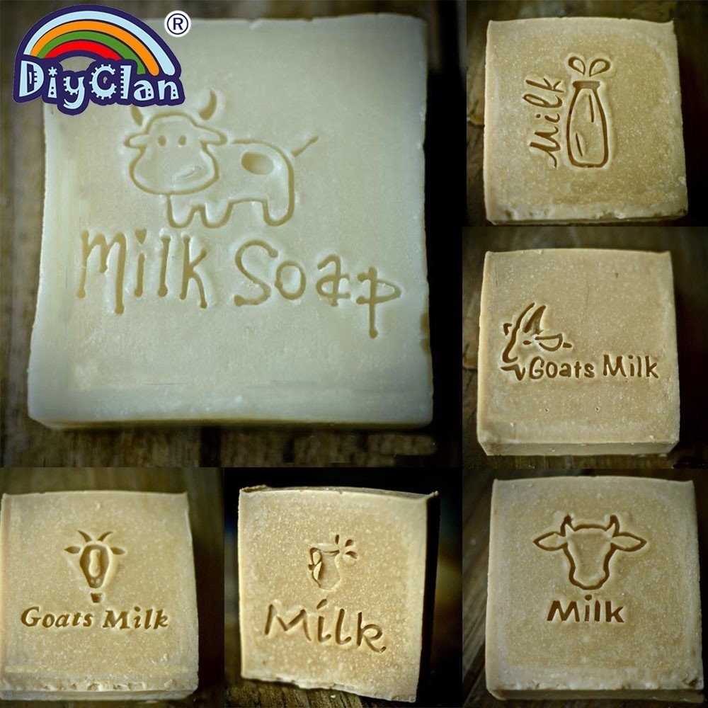 Soap Making Jar - Diy ミルク天然石鹸スタンプヤギミルク手作り有機ガラス石鹸製造型ボトル形状アクリルカスタム動物シリーズギフト