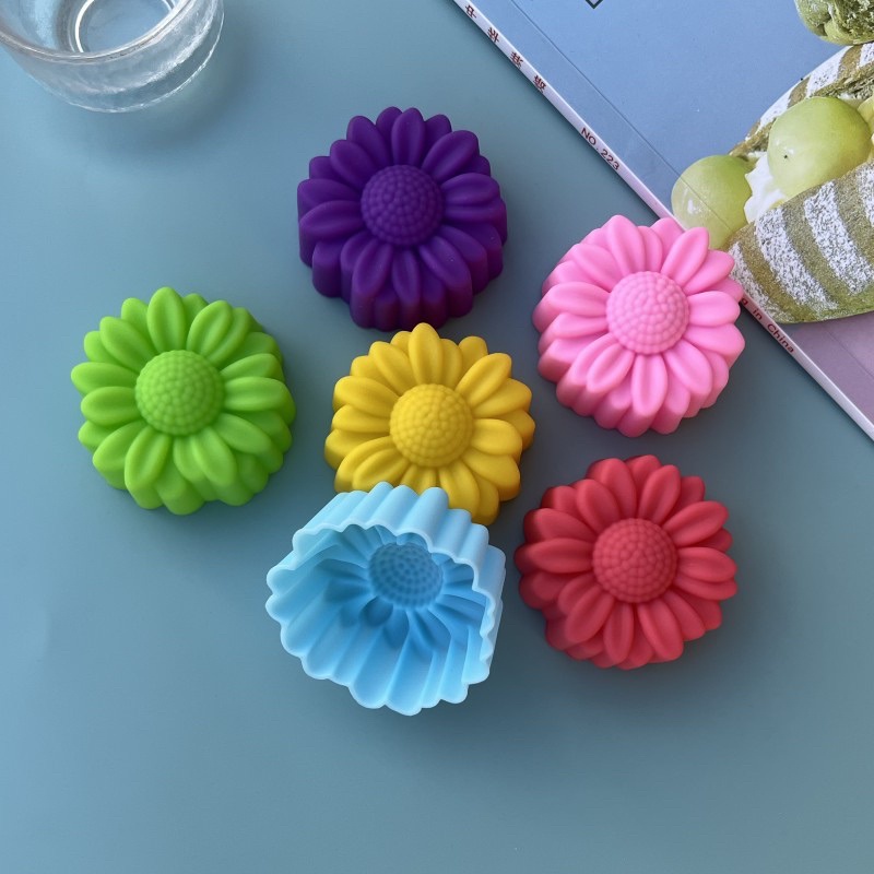 Soap Making Tutorial - 6個セット ノンスティック 花柄 シリコンモールド チョコレート プリン
