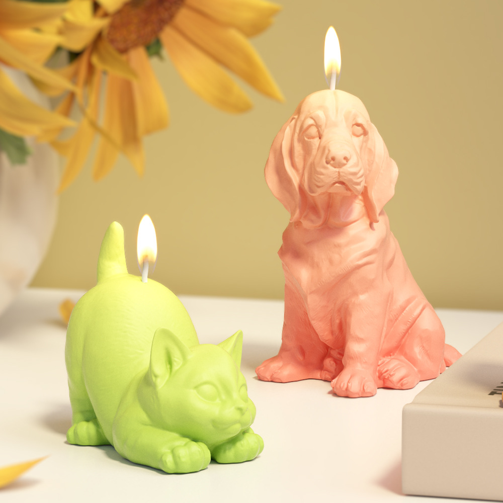 座っているラブラドール子犬シリコーン型香りキャンドル動物猫樹 - Soap Making Scents のレビューと価格