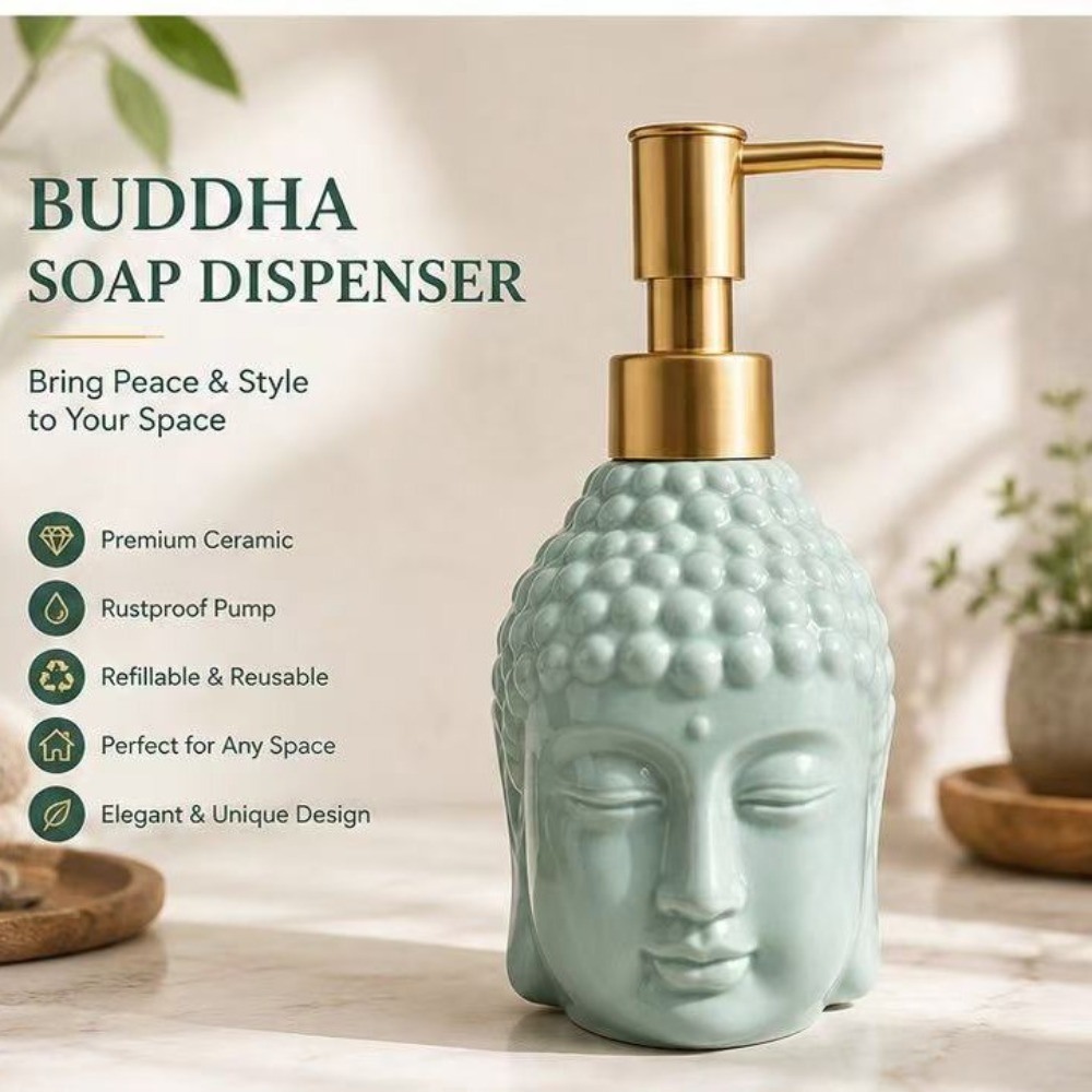 セラミックソープディスペンサー禅瞑想ヘッド型ローションボトル - Soap Making Jar のレビューと価格