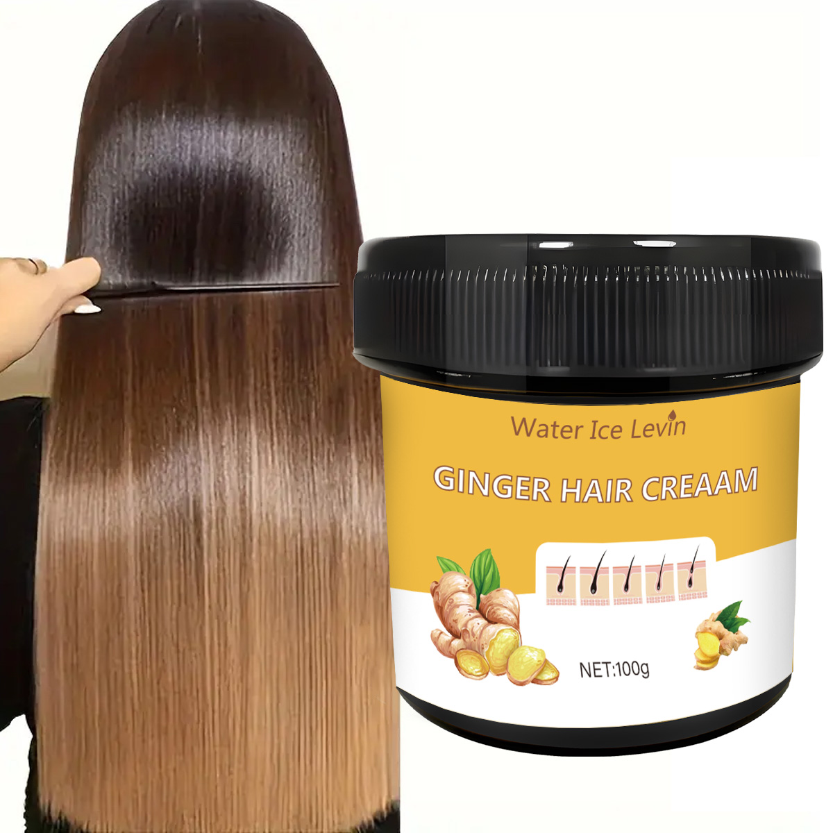 ジンジャーの香りのヘアクリーム、天然ジンジャーエキス配合の保 - Coconut Oil Refined のレビューと価格