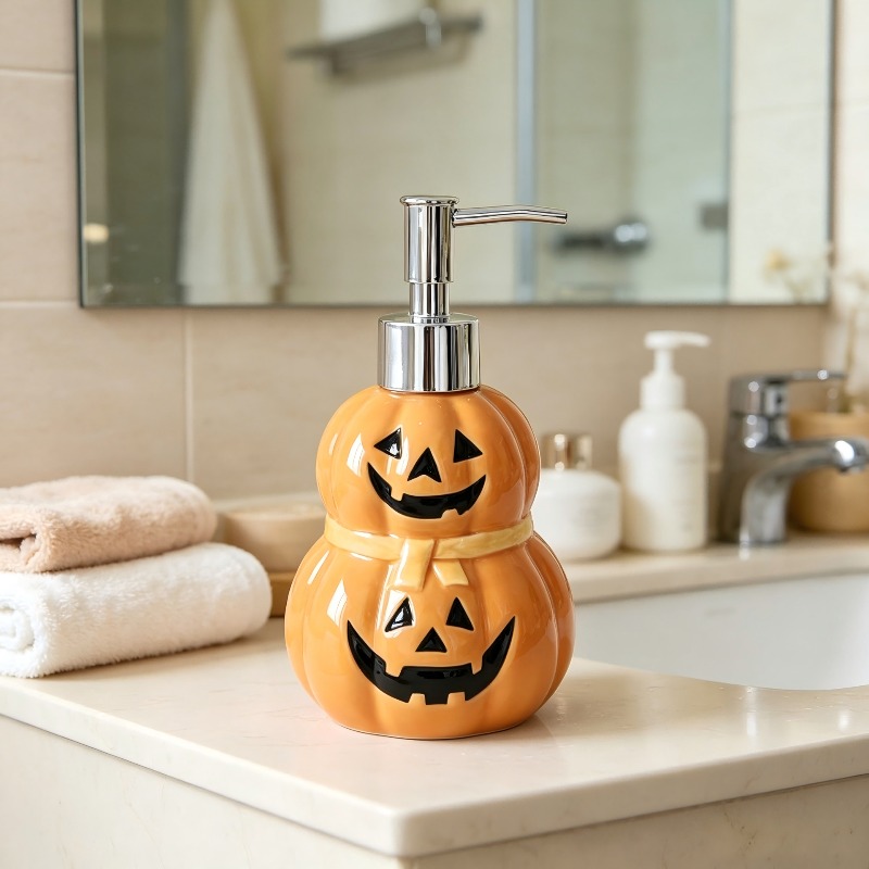 280ML ハロウィンゴーストパンプキン型セラミックローショ - Soap Making Jar のレビューと価格