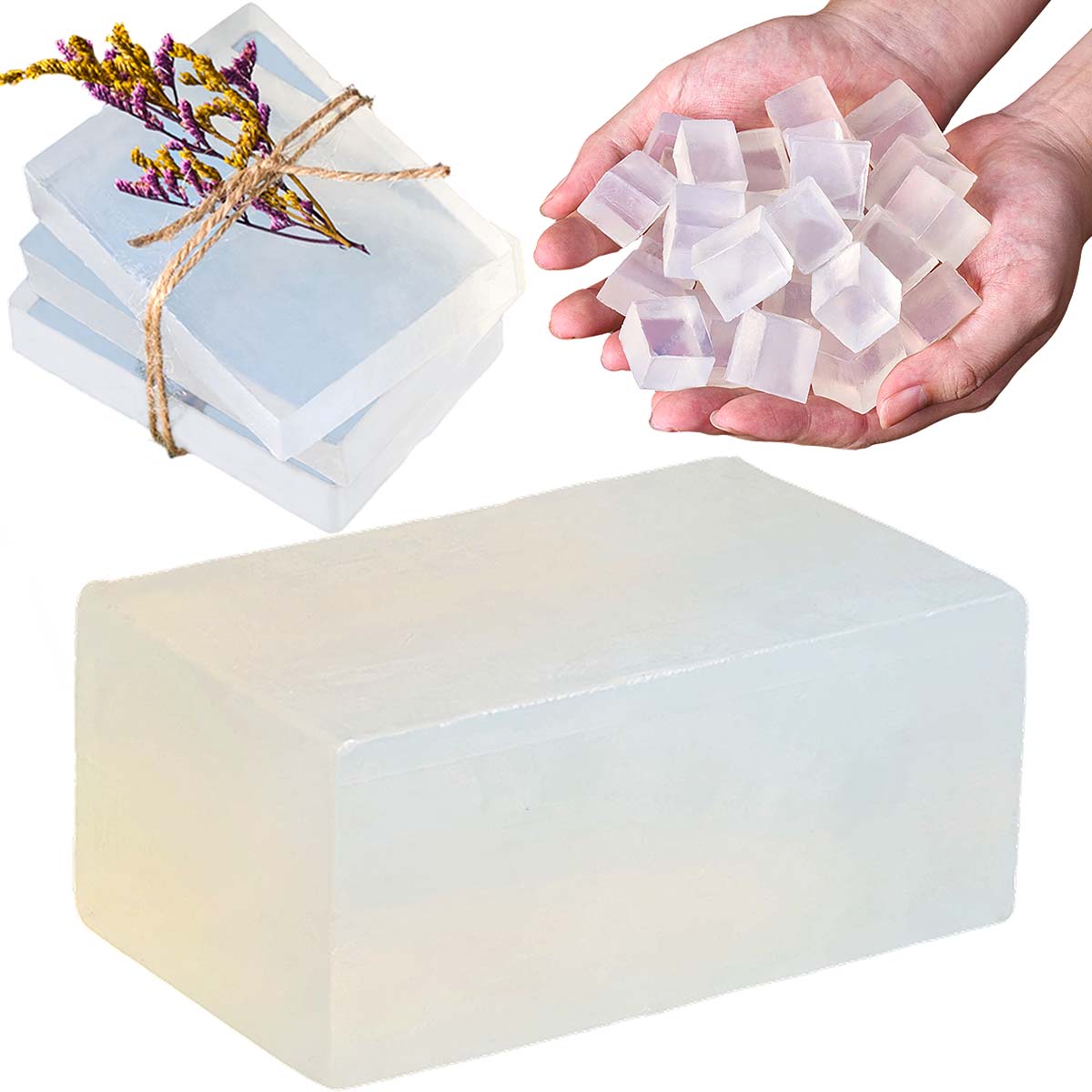 透明な白いグリセリン石鹸ベース DIY オーガニック ヴィー - Soap Making Glycerin のレビューと価格