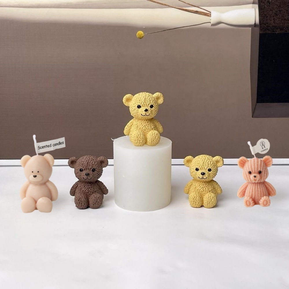 3D かわいいクマキャンドル作成型ミニテディベア香りキャンド - Soap Making Scents のレビューと価格