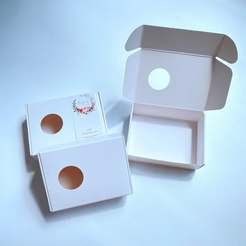 50 個クラフトボックス丸窓手作り石鹸包装ボックス結婚式のキ - Kraft Soap Label のレビューと価格
