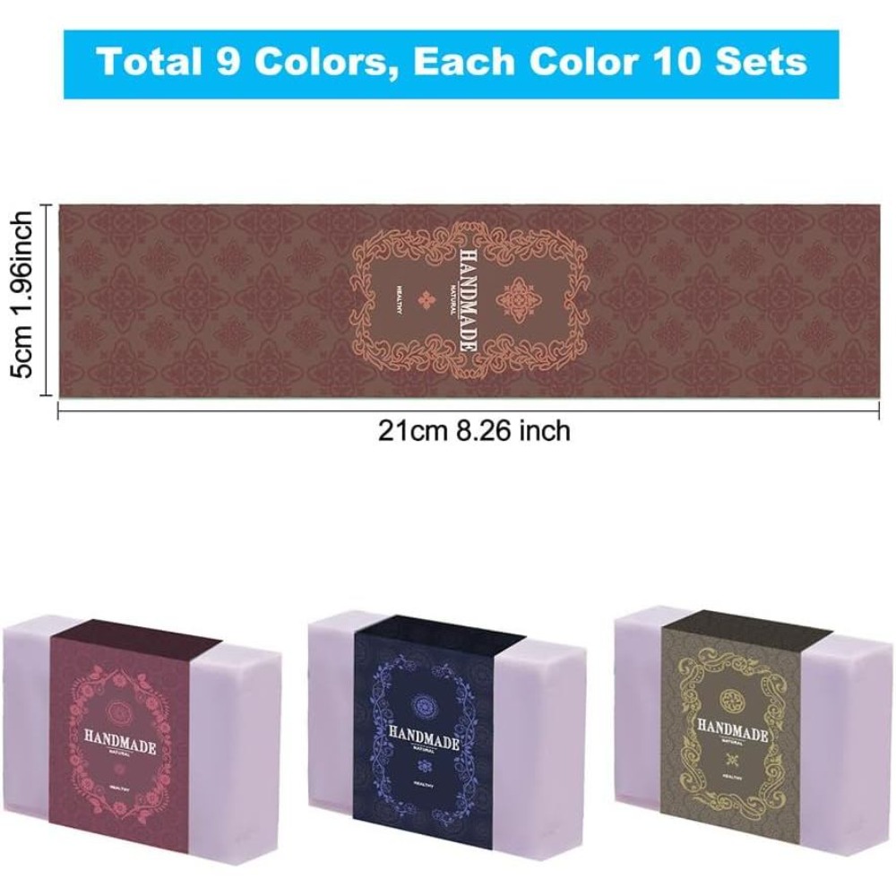 90枚入り手作りラップラベルテープ 9種類の花柄クラフト紙石 - Kraft Soap Label のレビューと価格
