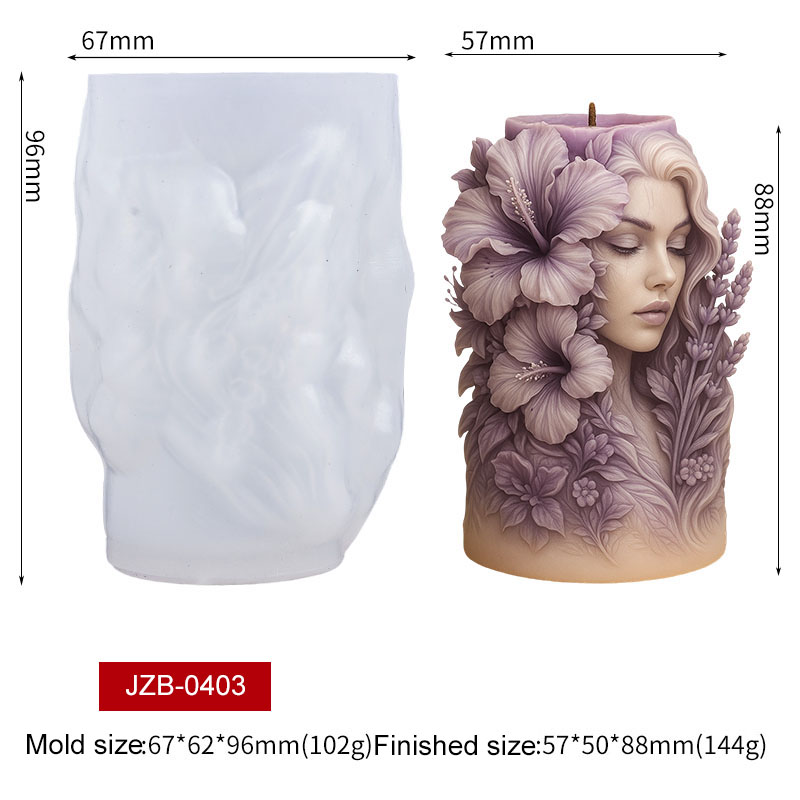 3Dハイビスカスフラワー女性女神キャンドルシリコンモールド人 - Soap Making Scents のレビューと価格
