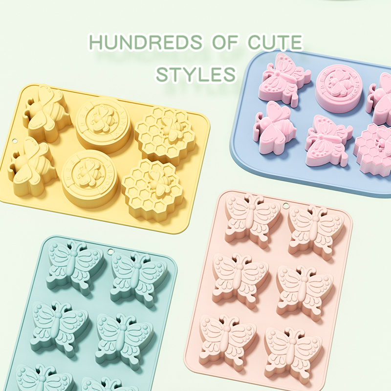 6 穴 3D 昆虫蝶シリコーンケーキベーキングモールドカップ - Soap Making Jar のレビューと価格